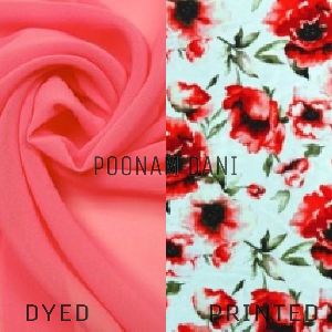 Polyester Poonam Dani Dyed And Printed Fabric