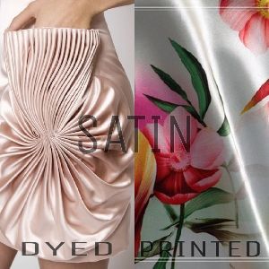 Polyester Satin Dyed And Printed Fabric