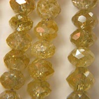 Natural Yellow Color Diamond Faceted Beads