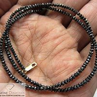 Opaque Clarity Natural Black Diamond Beads Necklace