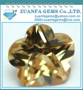 Flower Shaped Champagne Zirconia