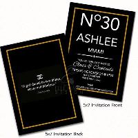 Classic Chanel Inspired Double Sided Invitation