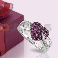Cz Color Studded Heart Rings
