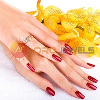 Cz Studded Double Heart Gold Plated Rings