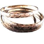 Threetone Plated Diamond Cut Bangles. DTBG000392 a