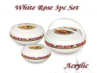 White Rose Acrylic Hot Pot Set