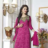 Crackers - Designer Georgette with Embroidered Straight Suits