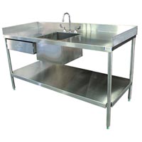 Stainless Steel Laboratory Round Legs Sink Table