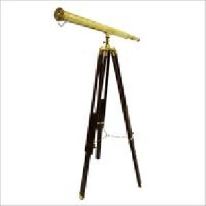 Vintage Brass Telescope Brown Tripod Stand