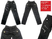 Boys Chain Jet Black Cotton Pants