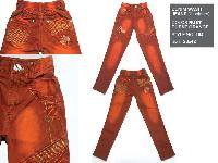 Rust Burnt Orange Wash Jeans