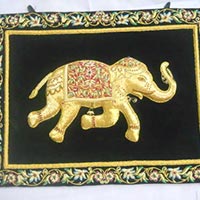 Zari Hand Embroidered Elephant Wall Hangings