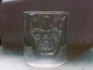 Glass Skull, Shotglass, Two Piece Glass