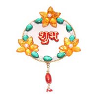 Subh Labh Triple Flowers with Green Drops