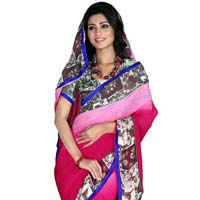 Appealing Printed Bordered Casual Wear Chiffon Saree 34