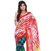 Charming Multi Colored Printed Art Silk Saree