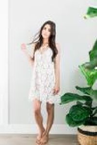 Avery Lace Cami Dress - White