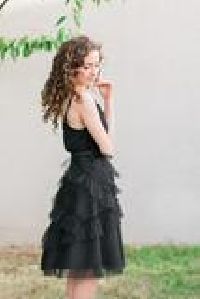 Lucea Ruffle Midi Tulle Skirt - Black