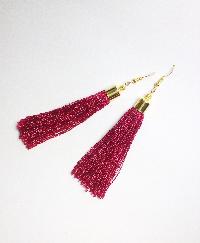 Silk Thread Tassel Earrings