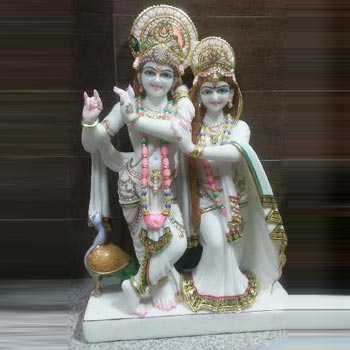 marble radha krishna statue