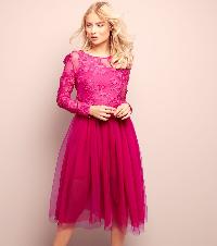 Floral Lace Tulle Dress