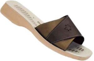 Ladies Slippers-38 Brown / Gold Ladies Slippers-38 Brown / Gold