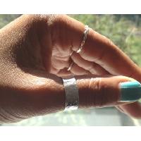 Silver Thumb Ring Hammered Ring