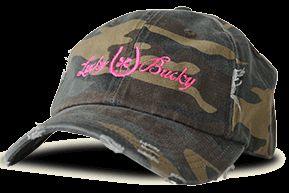 Distressed Lucky Bucky Logo Camo Cap