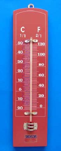 Thermometer On Wooden Base