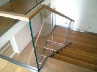 glass wood railing
