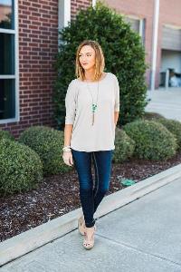 The Luxe Basic Bamboo Tee - Taupe