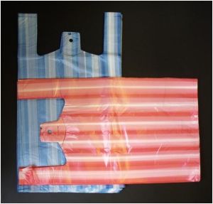 Candy Striped Vest Plastic Carrier Bags