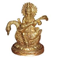 brass saraswati statue