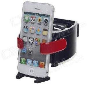 Carfu Car Plastic Beverage, Mobile Holder Black, Red