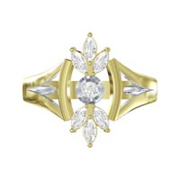 Bazzel Setting Diamond Stud Sterling Silver Ring