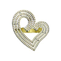 Heart Shaped Cz Stud Diamond Sterling silver ring