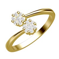 Preassure Setting Solitaire Stud Sterling Silver Ring