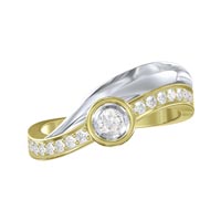 Shish Jewels 0.10 Ctw Cz Diamond Stud Sterling Silve Ring For Women