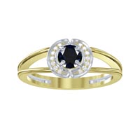 Shish Jewels Blue Gemstone Stud Sterling Silver Ring