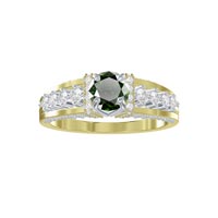 Shish Jewels Green Round cut Gemstone Sterling silver ring for women