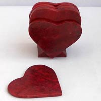 Stone Valentine Coasters Heart