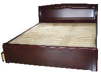 wooden double bed