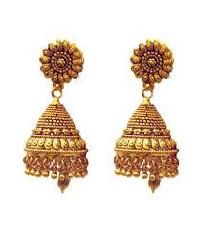 gold light weight jhumkas