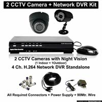 2 CCTV Camera and 4 Inch DVR System Combo