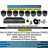 8 Dome Camera and 8 Inch DVR System Combo