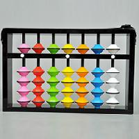 7 Rods Teacher Abacus with Black Frame & Multi Colour Beads