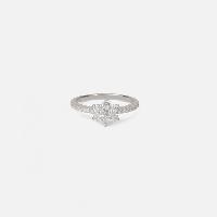 CUBIC ZIRCONS FLOWER STERLING SILVER RING