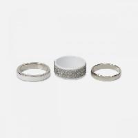 Trio sand white acrylic rings