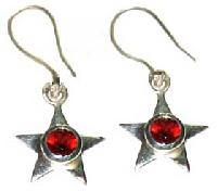 GE-03 silver gemstone earrings