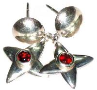GE-06 silver gemstone earrings
